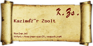 Kazimér Zsolt névjegykártya